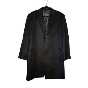 Stafford Essentials Men's Black Wool Blend Overcoat Size‎ 42S